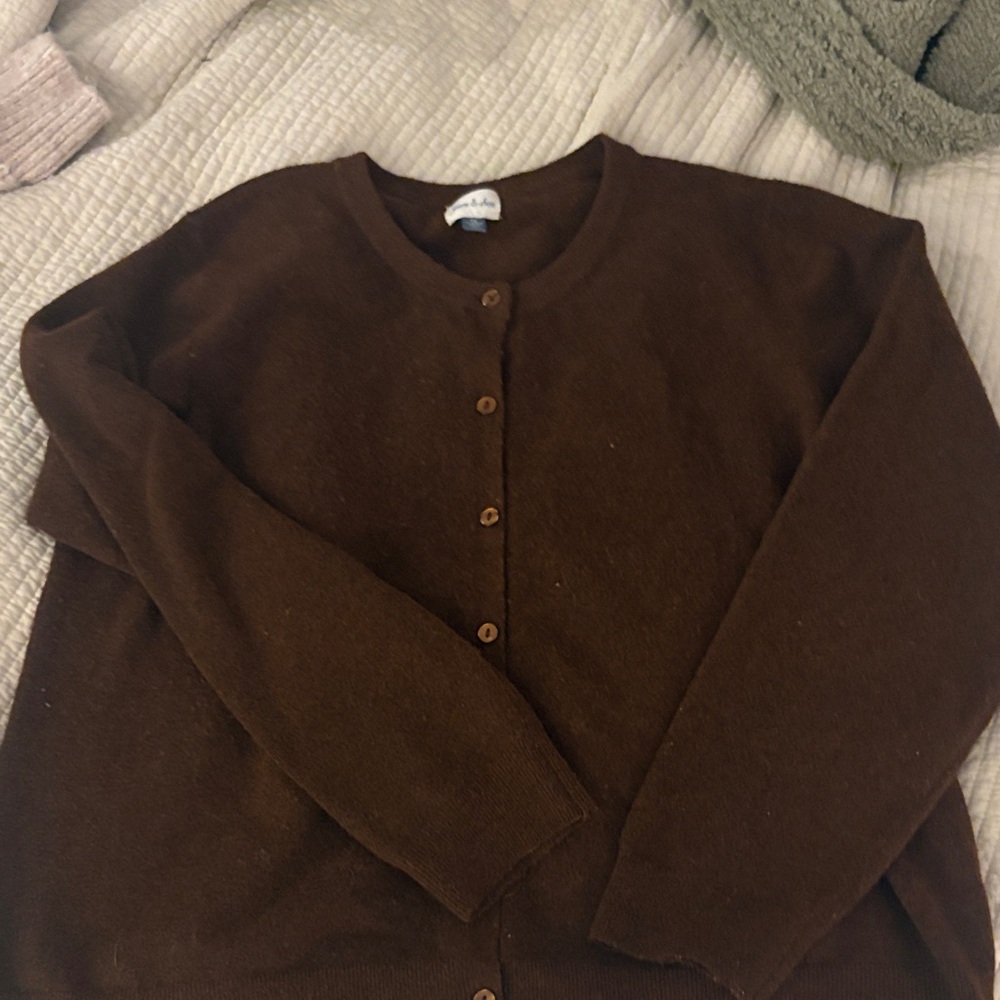 Elegant Brown Women's Cardigan by Yarn & Sea